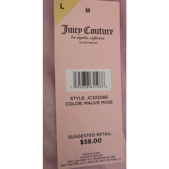 Juicy Couture Pink Velour Rhinestone Logo Sweatshirt Size L New with tags Large - Picture 4 of 5